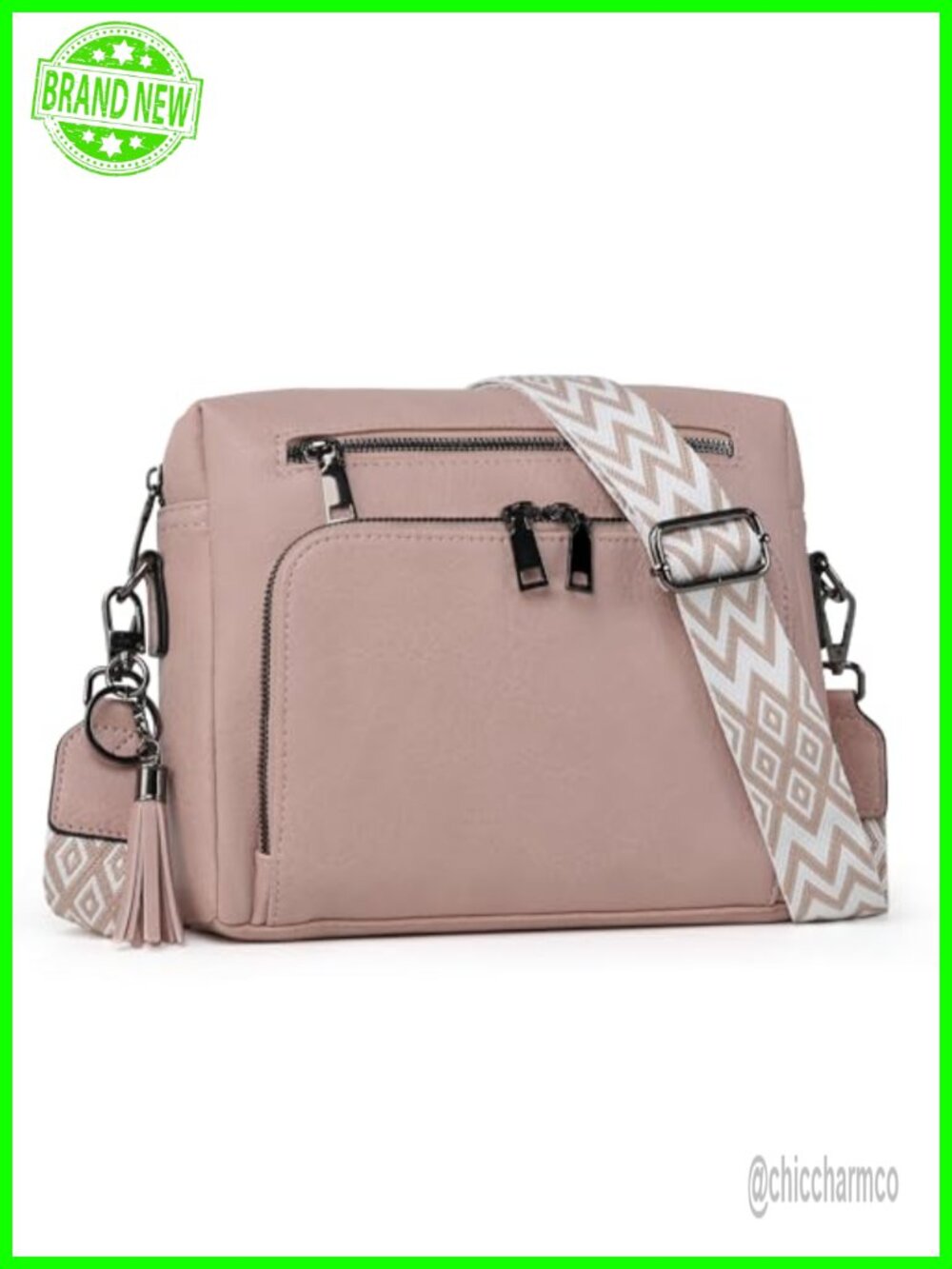 Vegan Leather Crossbody Bag with Built in RFID Wallet